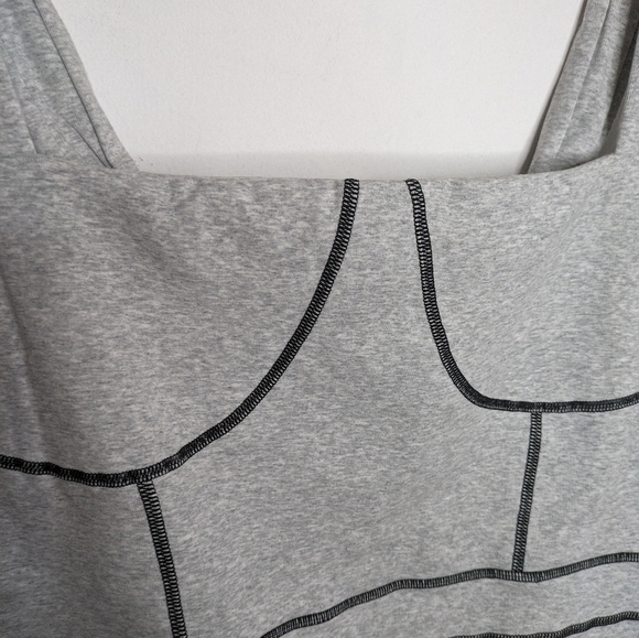 WEWOREWHAT Heather Grey Contrast Stitch Cotton Blend Corset Bodysuit NEW Size XL - Picture 4 of 7